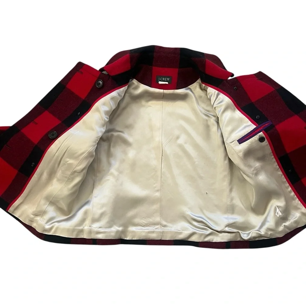 J.Crew Buffalo Check Short Peacoat Wool Red & Black Size 0 - Picture 11 of 11